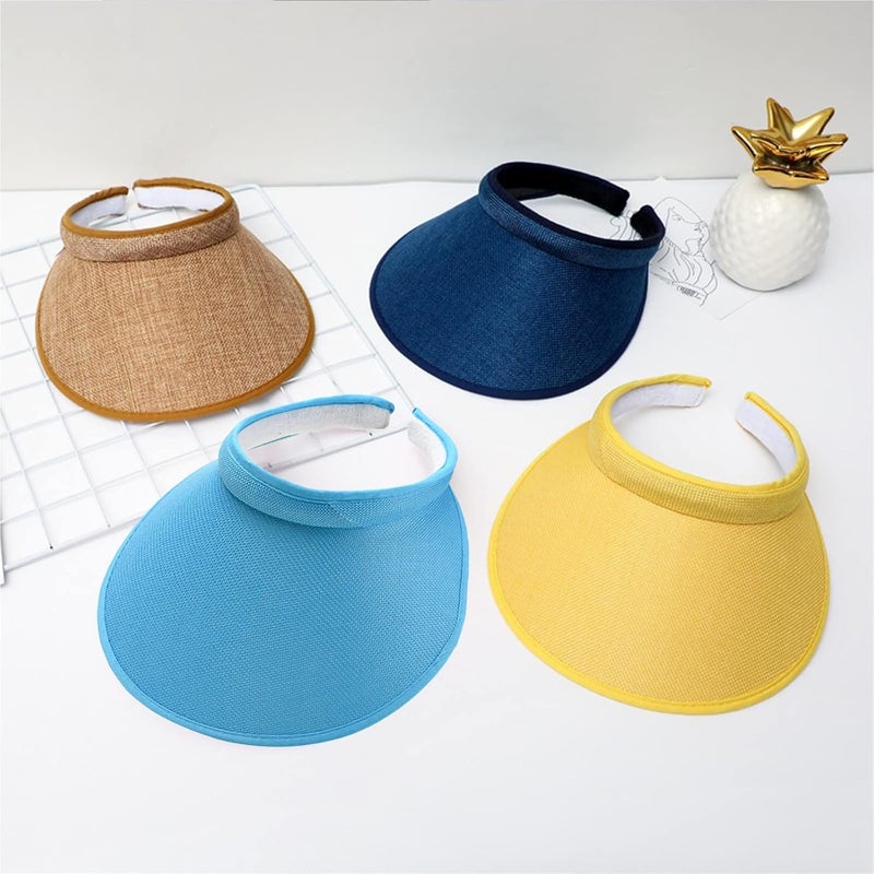 jecvxor Cloth Covered Slip-On Visor for Women, Adjustable Cap Sports Sun Visors for Men - Image 2